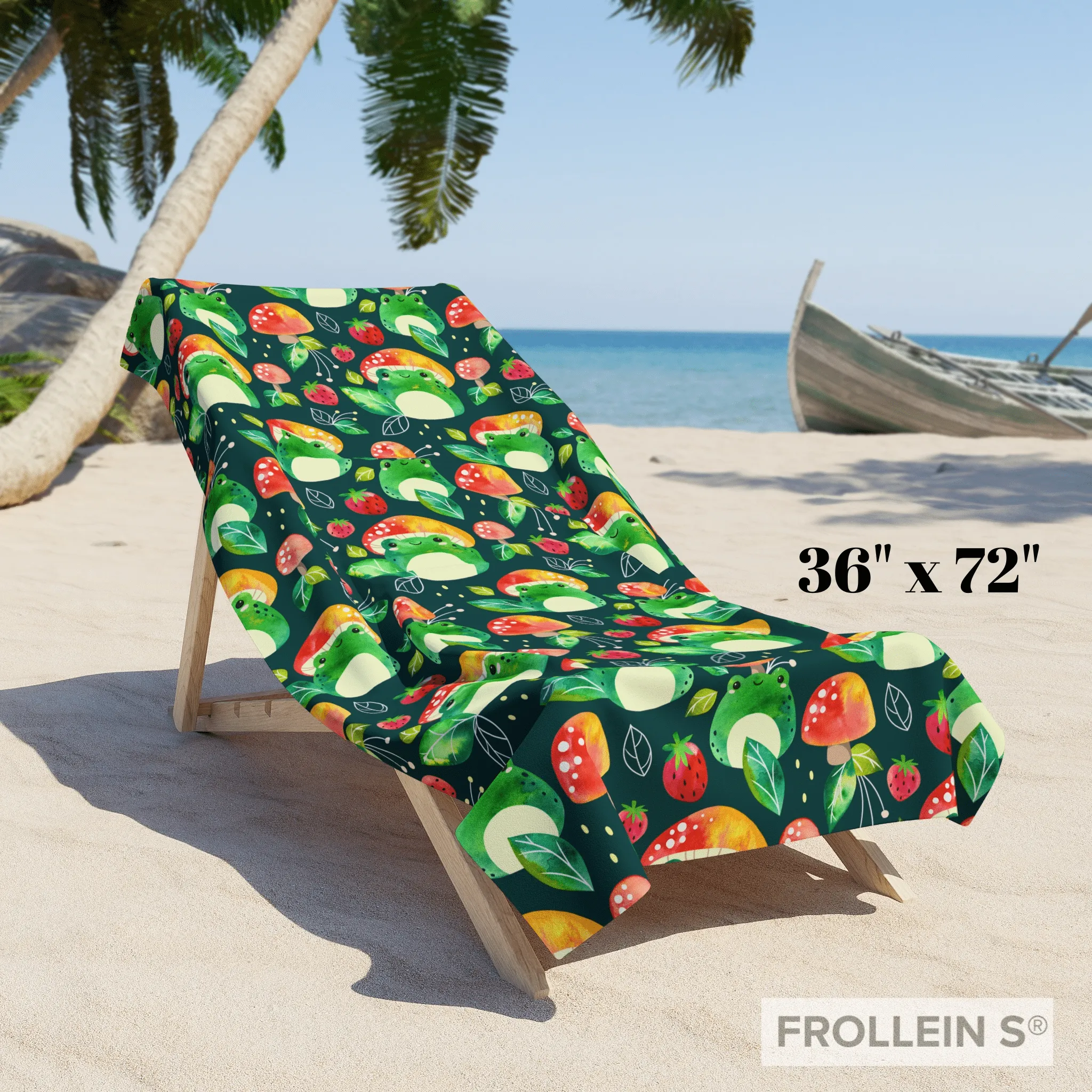 Froggies Beach Towel in Two Sizes Soft Frog Towel