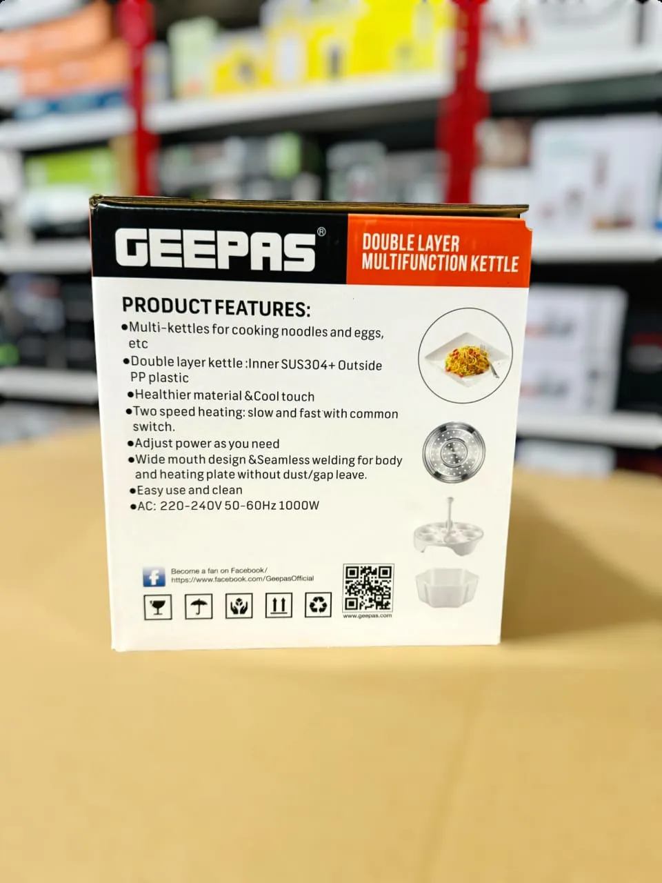 Geepas Double Layer Multifunction Kettle GK38026