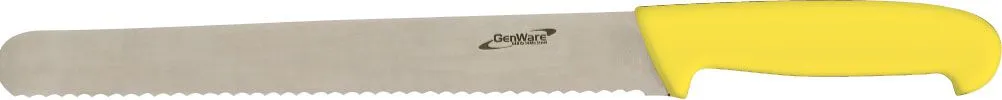 Genware K-S12SERY 12'' Slicing Knife Yellow (Serrated)