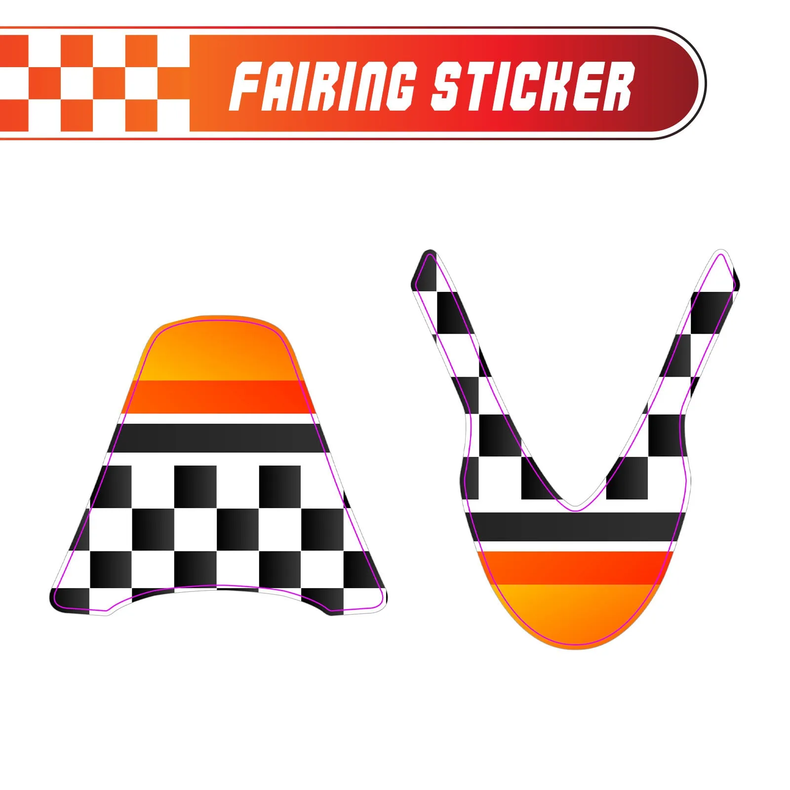 Graphic Kit Decals Fairing Sticker Custom Number For Razor MX500 MX650 - L001 Checkered Fire