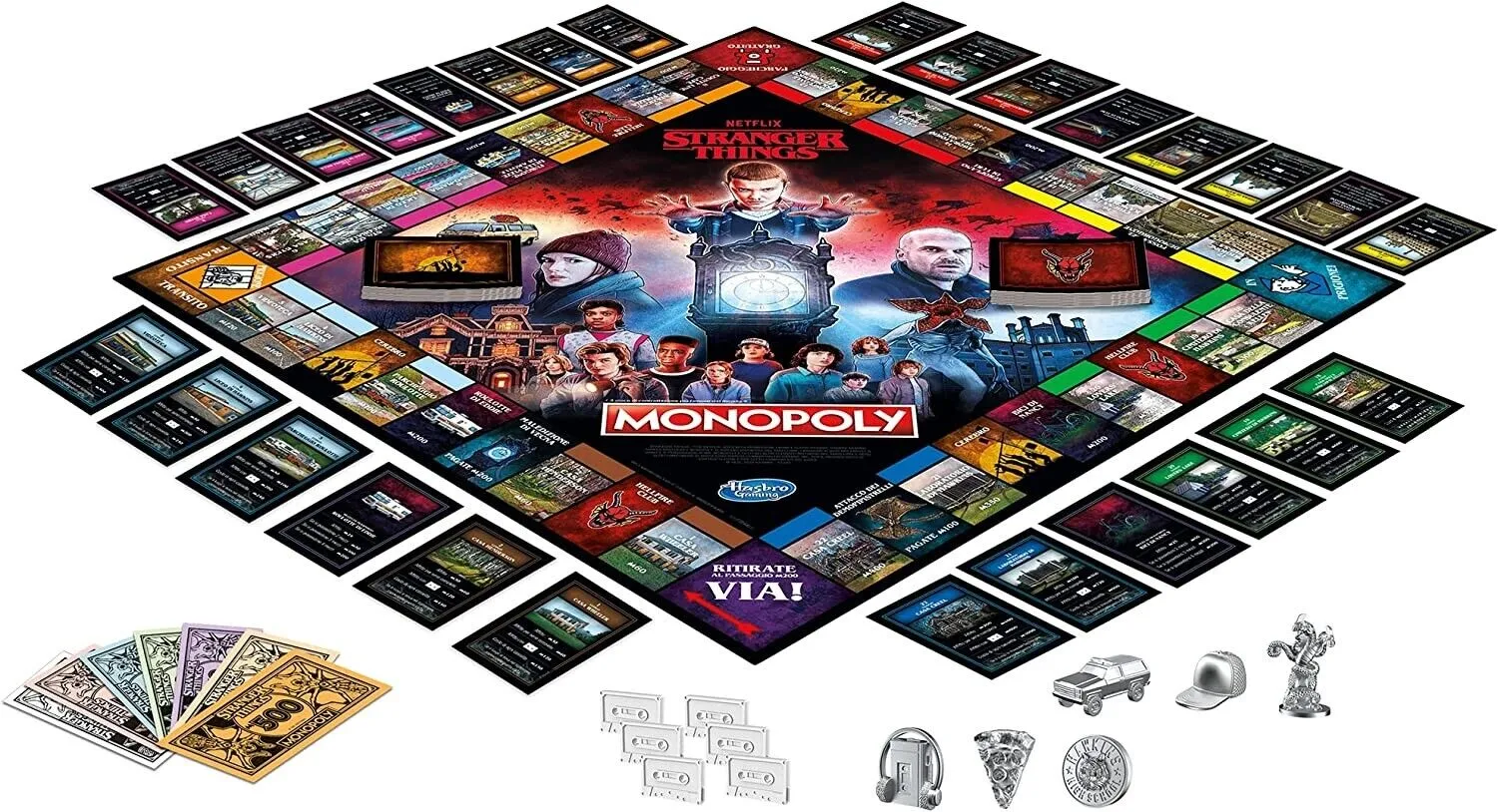 Hasbro Game Table Of Society Monopoly Of Stranger Things 4 IN Italian 14  | Damaged Packaging