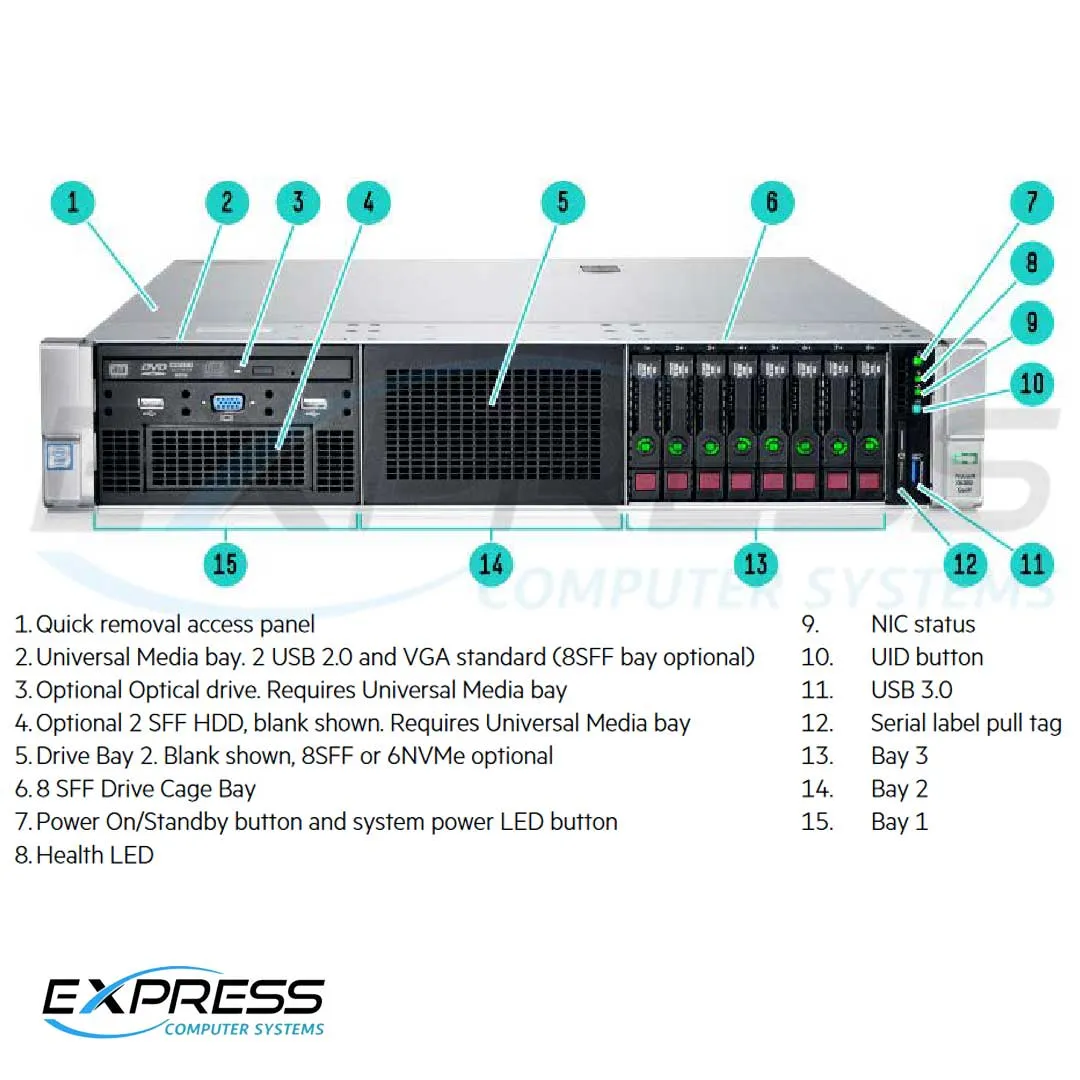 HPE ProLiant DL380 Gen9 E5-2640v4 1P 16GB-R P440ar 8SFF 500W PS Server/S-Buy | 867450-S01