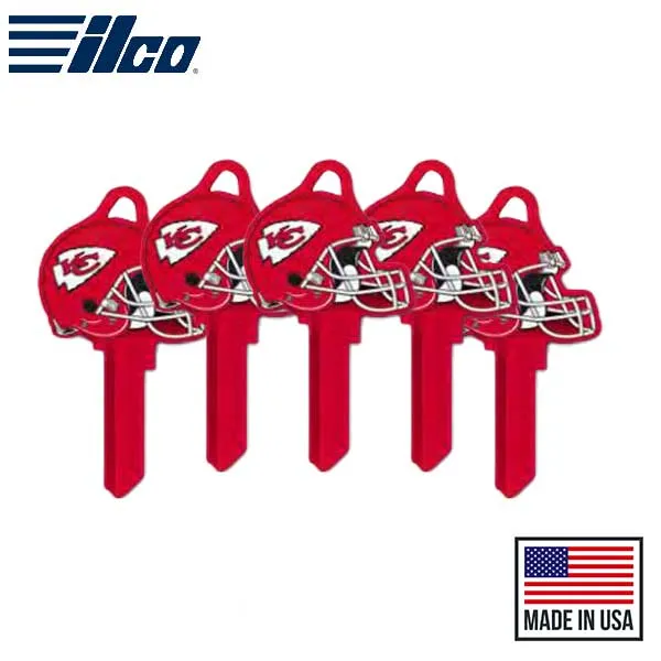 Ilco - NFL TeamKeys - Helmet Edition - Key Blank - Kansas City Chiefs - KW1 (5 Pack)