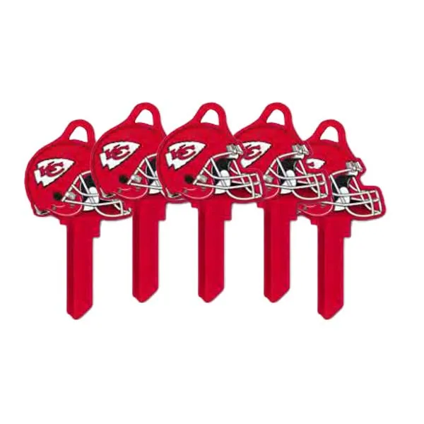 Ilco - NFL TeamKeys - Helmet Edition - Key Blank - Kansas City Chiefs - KW1 (5 Pack)