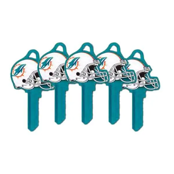 Ilco - NFL TeamKeys - Helmet Edition - Key Blank - Miami Dolphins - SC1 (5 Pack)