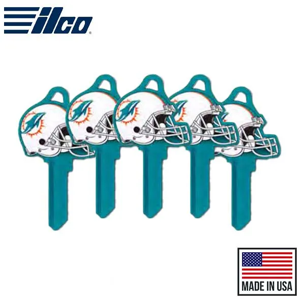 Ilco - NFL TeamKeys - Helmet Edition - Key Blank - Miami Dolphins - SC1 (5 Pack)