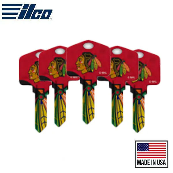 Ilco - NHL TeamKeys - Key Blank - Chicago Blackhawks - SC1 (5 Pack)