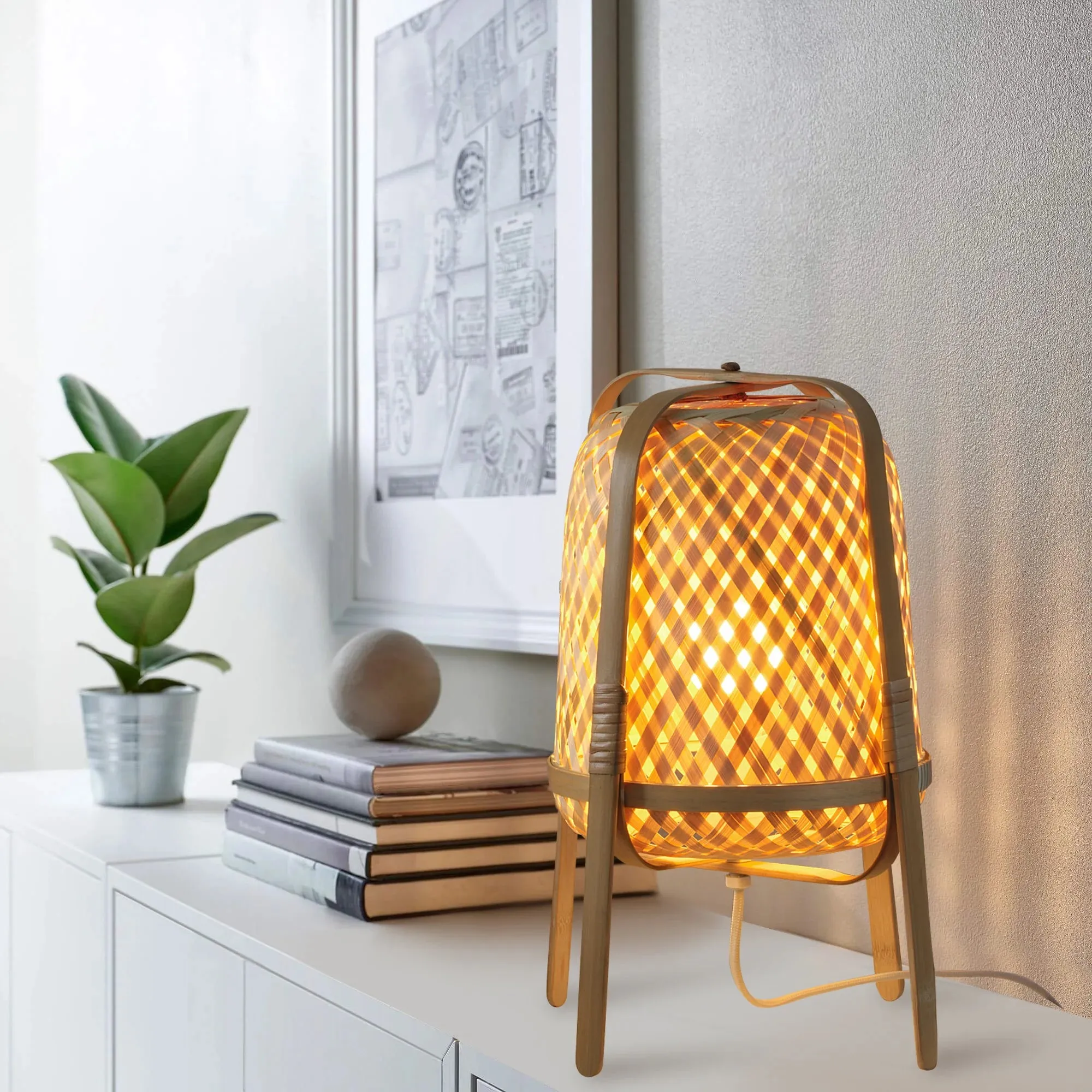 Japanese Style Bamboo Floor Lamp