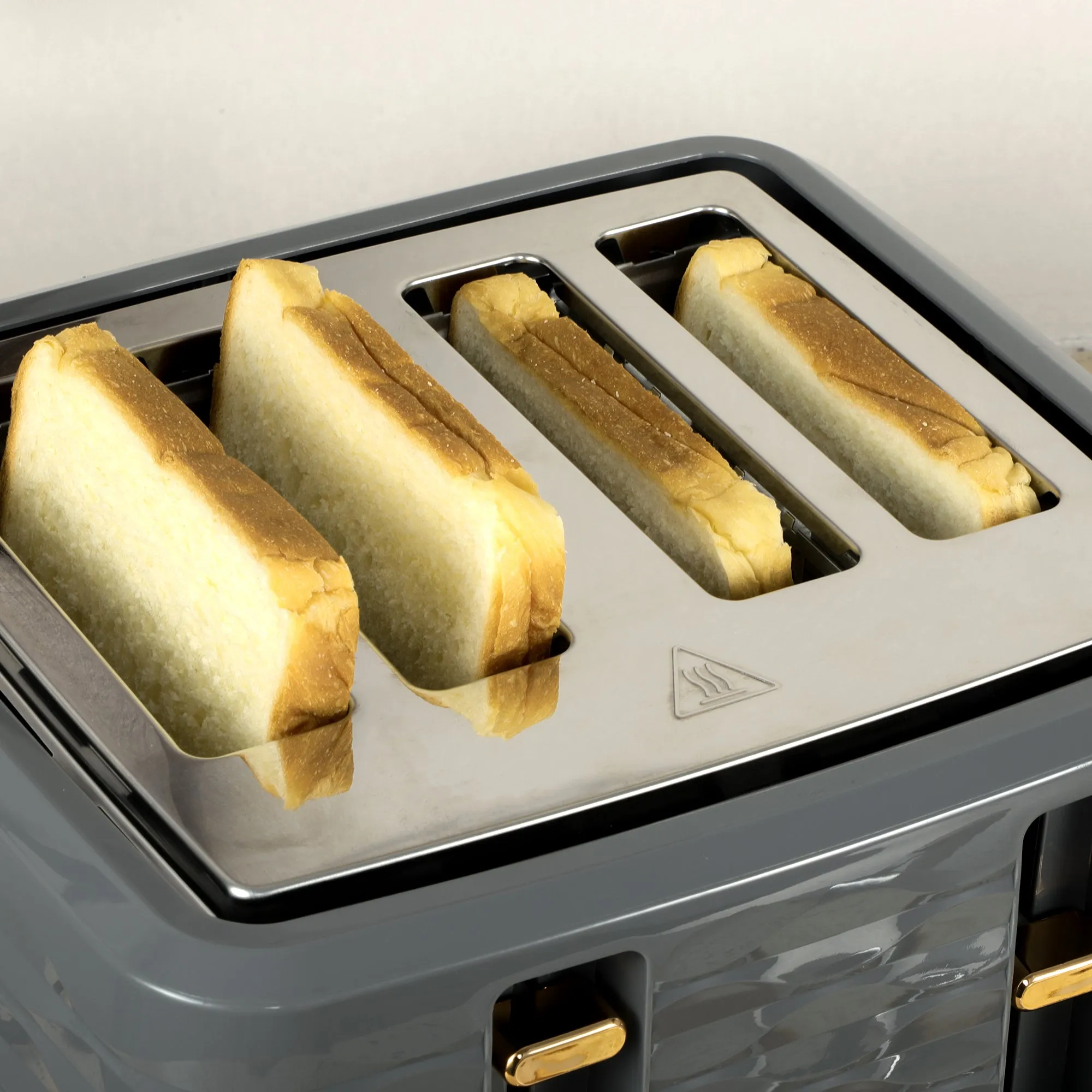 Kettle & Four Slice Toaster Set Grey