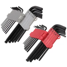 Kuber Industries Hex Key Allen Wrench Set with Ball End|Industrial Grade Allen Wrench Set|Bonus Free Strength Helping T-Handle 26" Piece Set (Black) (Pack Of 3)