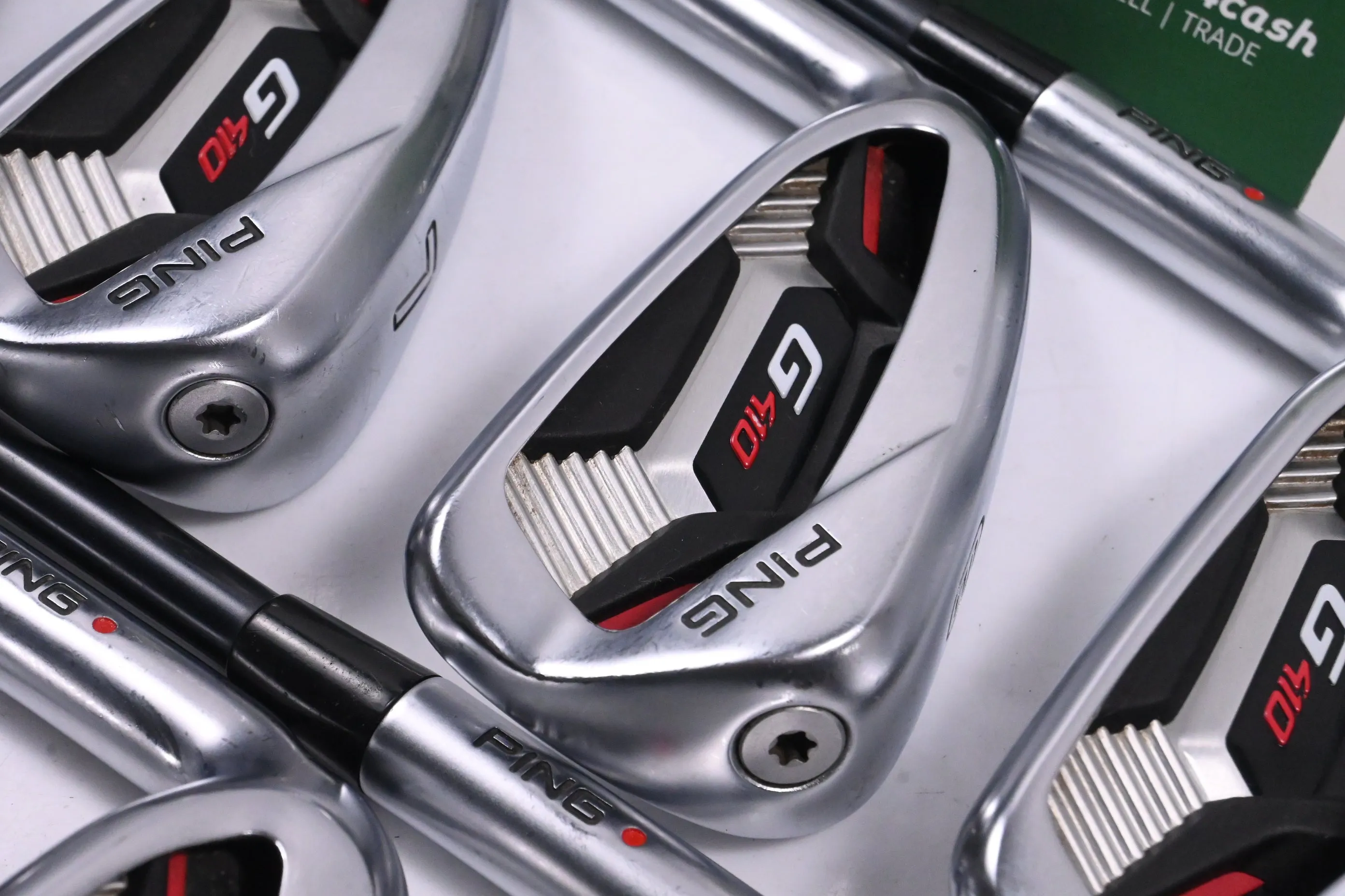 Left Hand Ping G410 Irons / 5-PW UW SW LW / Red Dot / Senior Flex Ping ALTA CB