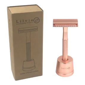 Lilvio Safety Razor & Stand, Rose Gold