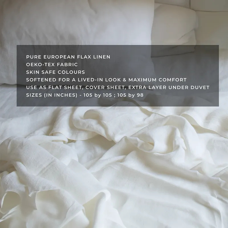 Linen Flat Bedsheet | Albus White