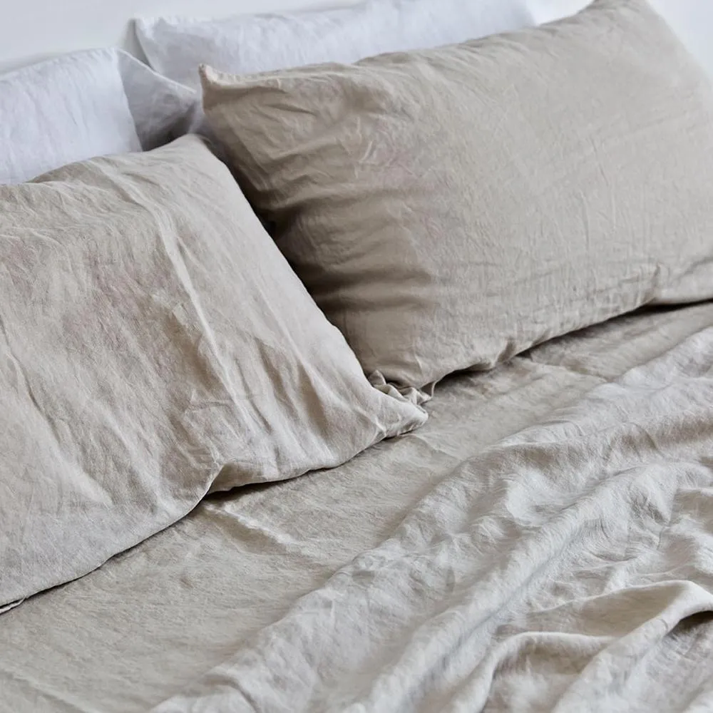 Linen Flat Sheet: Dove Grey