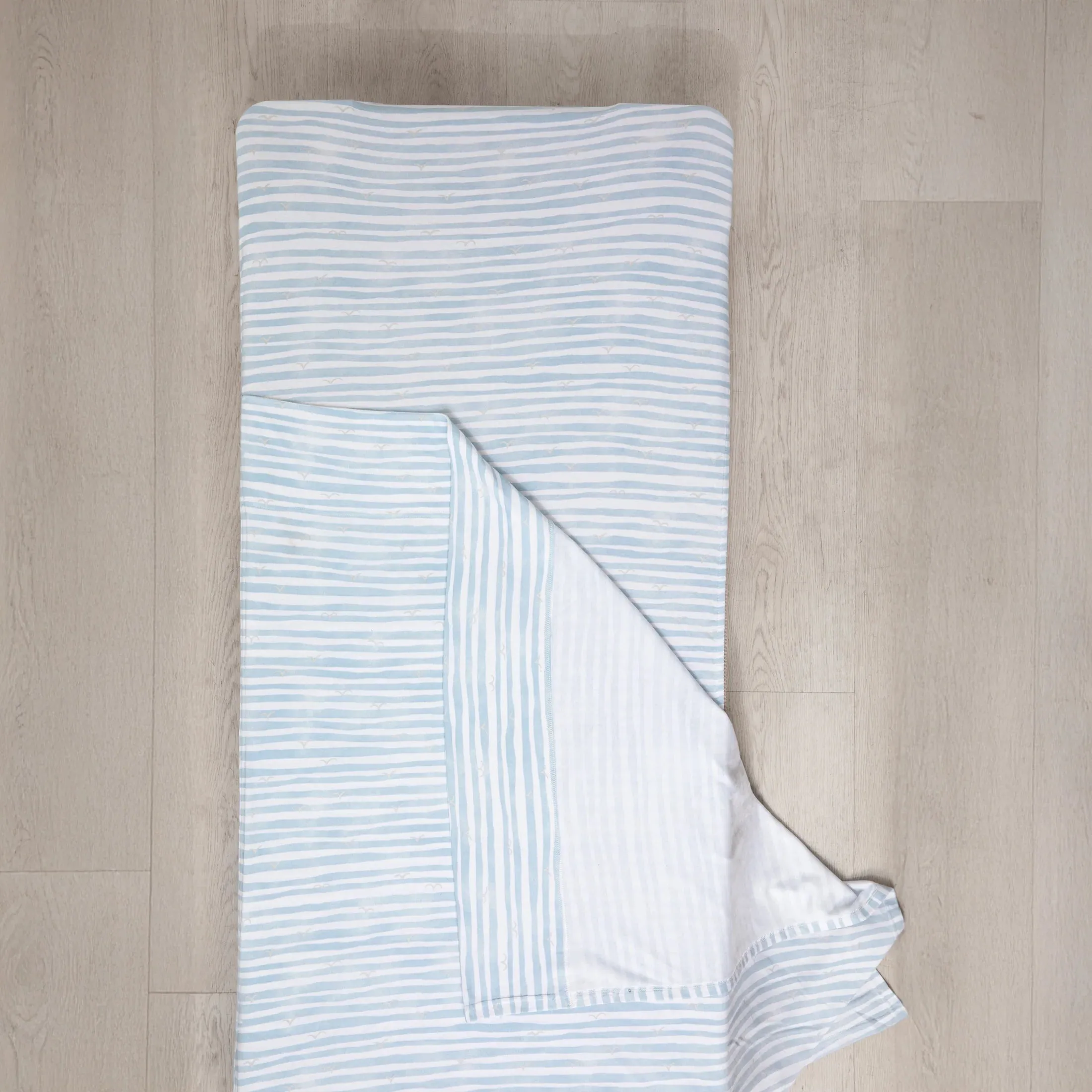 Living Textiles | Childcare Stacking Bed Sheet Set - Blue Stripes