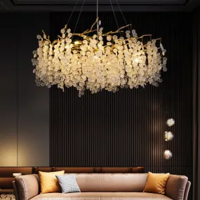 Luxury Design Glass Chandelier Lighting For Living Room Luminaire Plafonnier Gold Dining Room