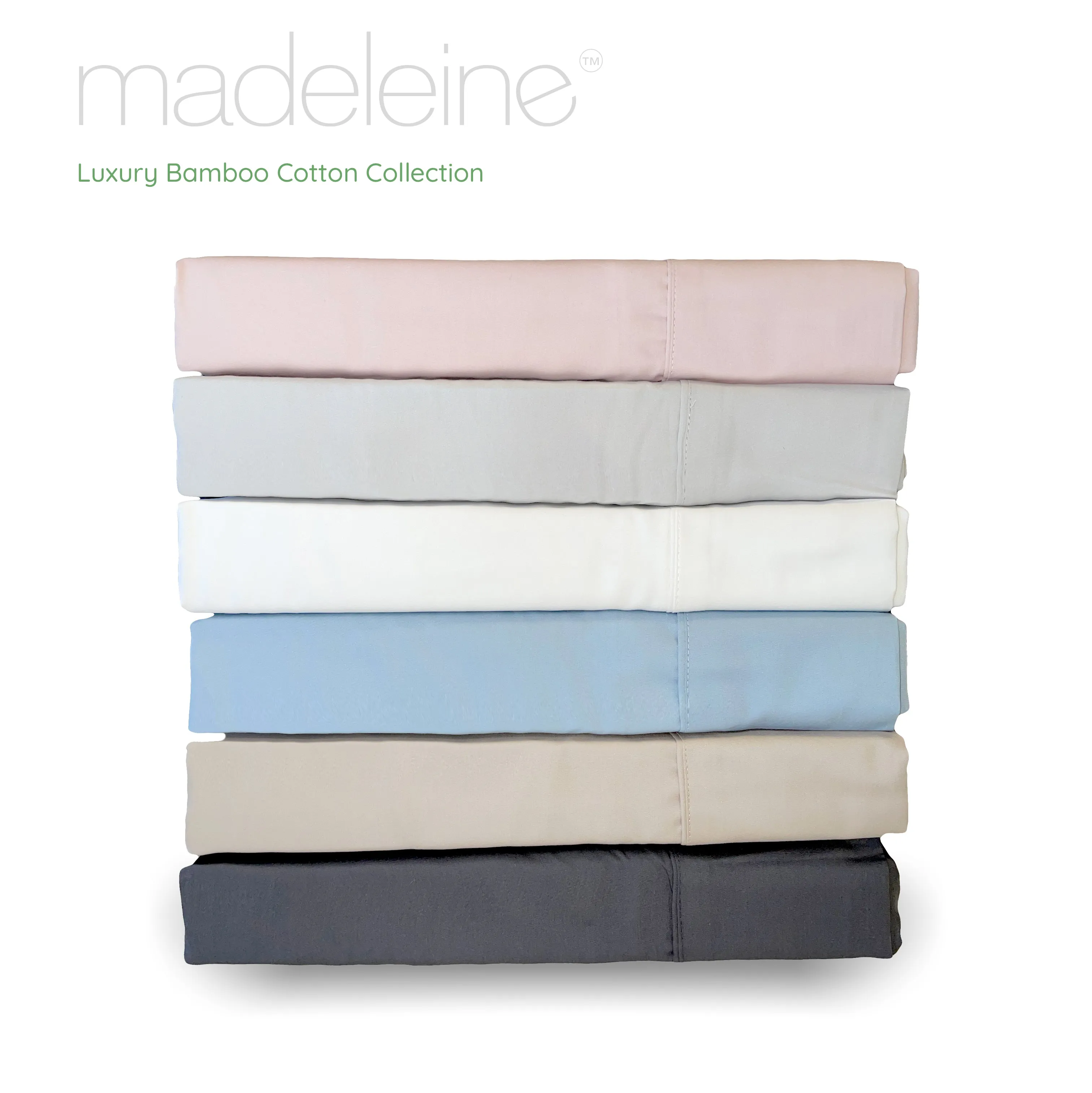 Madeleine Hotel Linen Bamboo Cotton Sheets Set - White