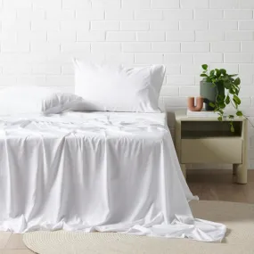 Madeleine Hotel Linen Bamboo Cotton Sheets Set - White