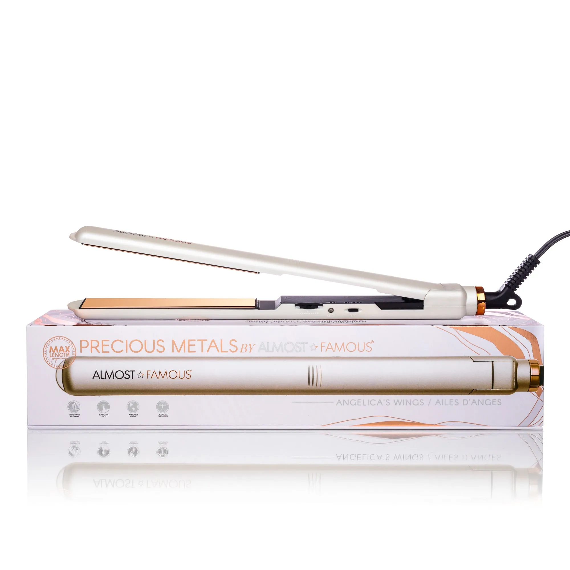 MaxLength 1" Flat Iron with Rose Gold Titanium Plates