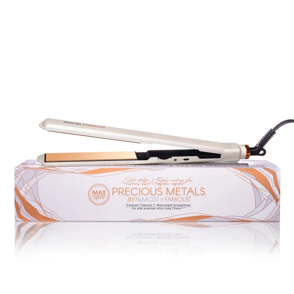 MaxLength 1" Flat Iron with Rose Gold Titanium Plates