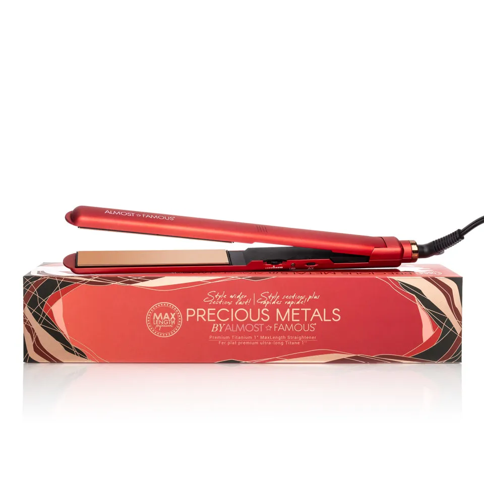 MaxLength 1" Flat Iron with Rose Gold Titanium Plates