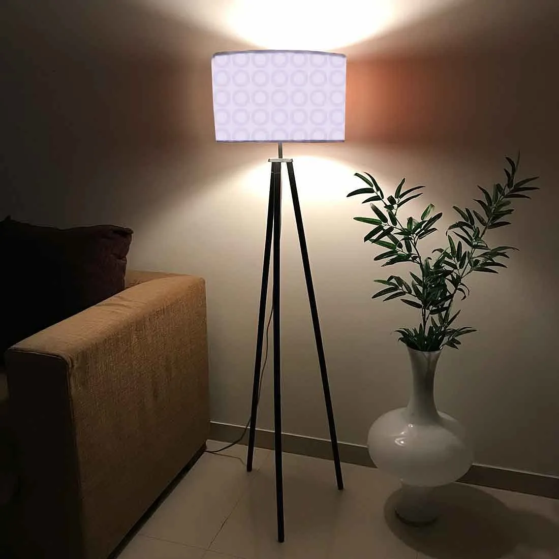 Metal Tripod Floor Lamp Light for Bedroom