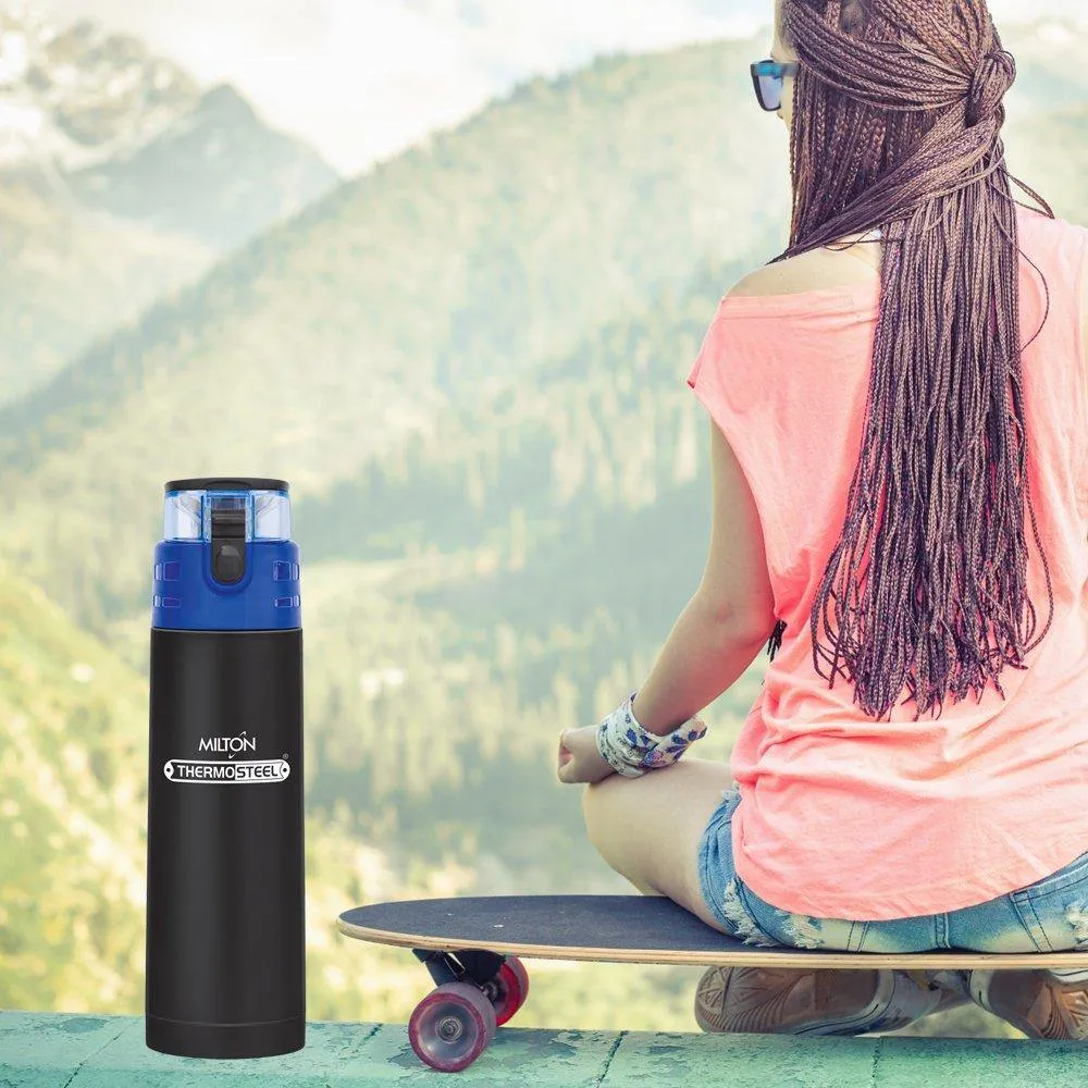 Milton Atlantis-600 Thermosteel Water  Bottle,500 ml,Black