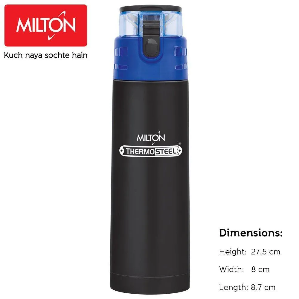 Milton Atlantis-600 Thermosteel Water  Bottle,500 ml,Black