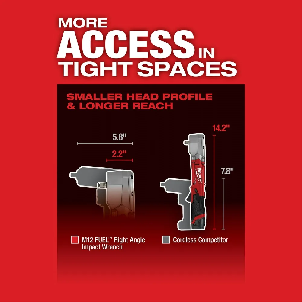 Milwaukee 2564-20 M12 FUEL 3/8" Right Angle Impact Wrench w/Friction Ring (Bare Tool)