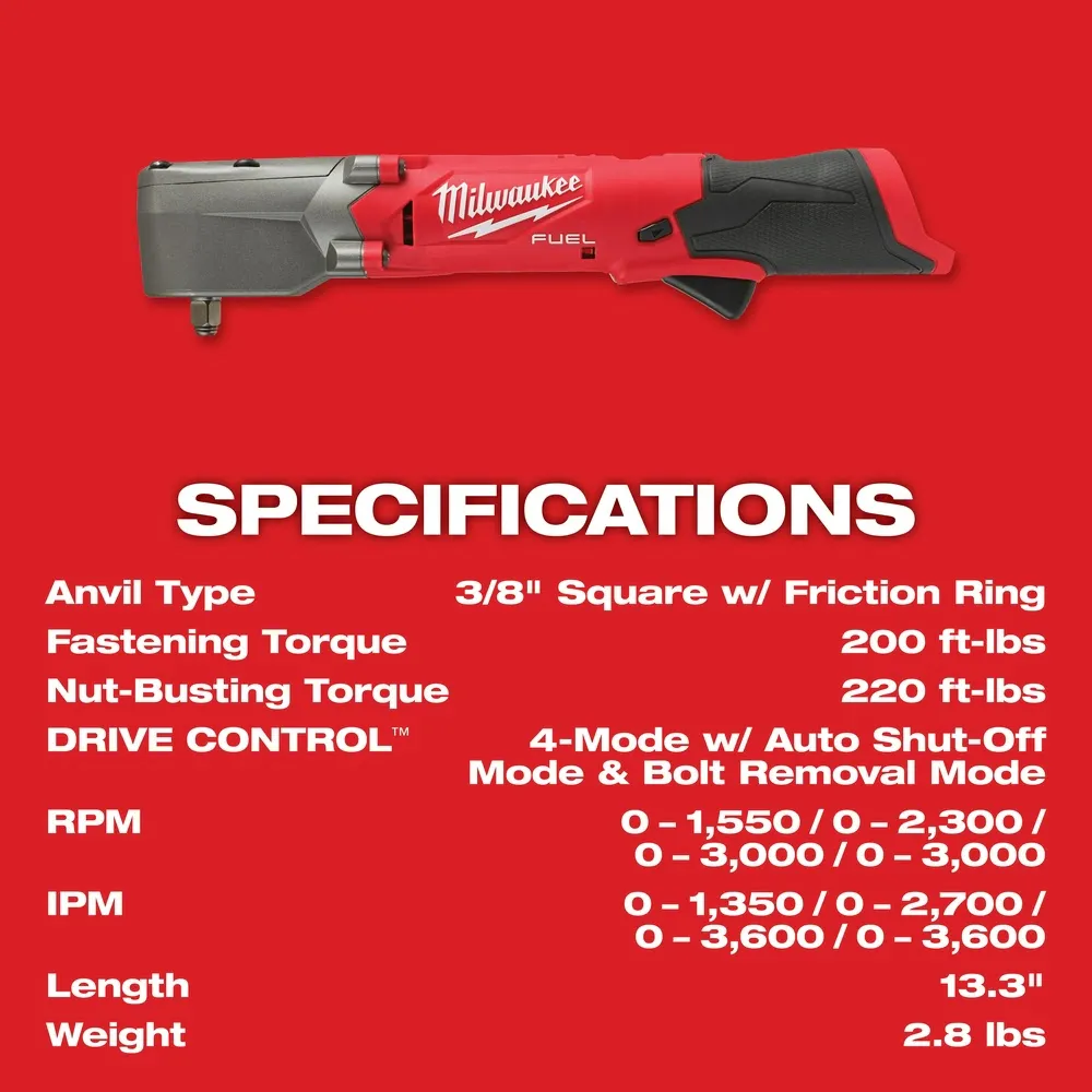 Milwaukee 2564-20 M12 FUEL 3/8" Right Angle Impact Wrench w/Friction Ring (Bare Tool)