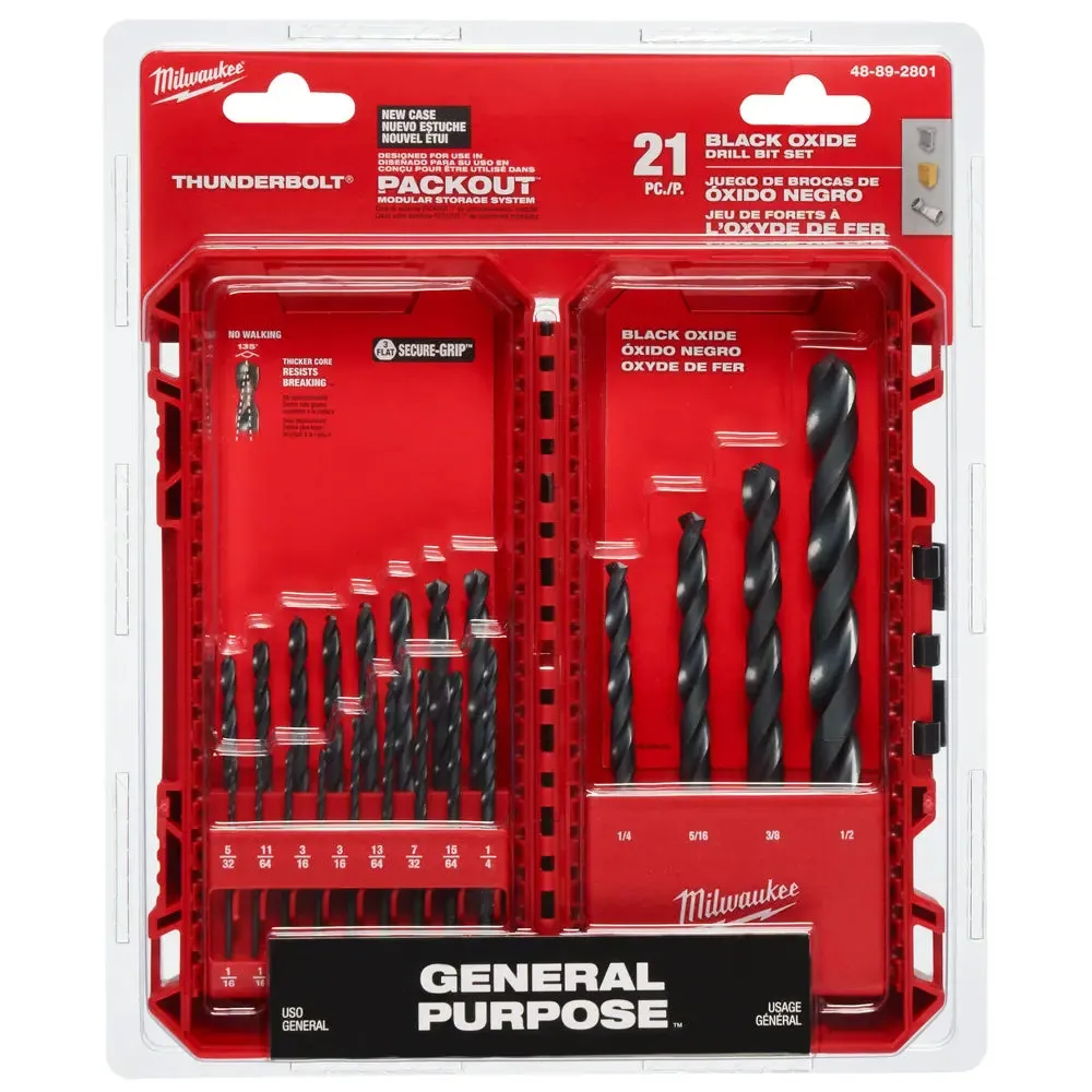 Milwaukee THUNDERBOLT‚® Black Oxide Drill Bit Set - 21 Pcs