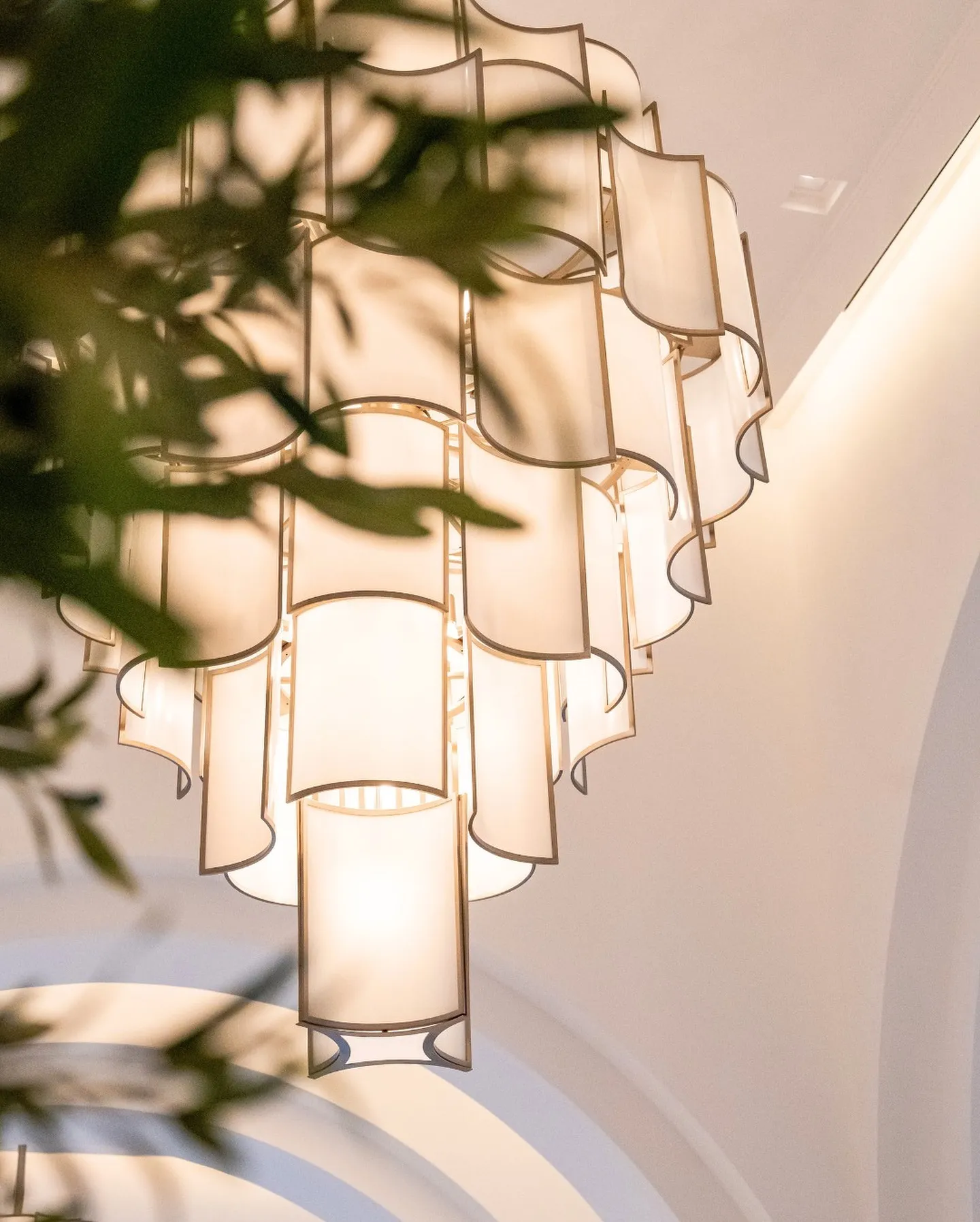 Modern Acrylic Tile Chandelier for High-ceiling