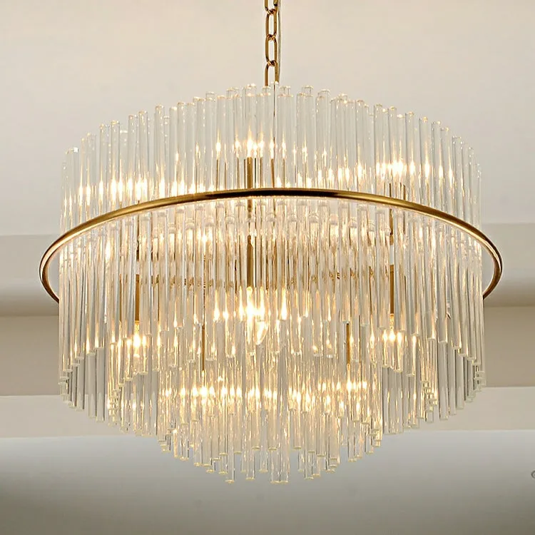 Modern European Style K9 Crystal Chandelier For Living/Dining Room Affordable Designer Round Ceiling Light Fixture For Bedroom