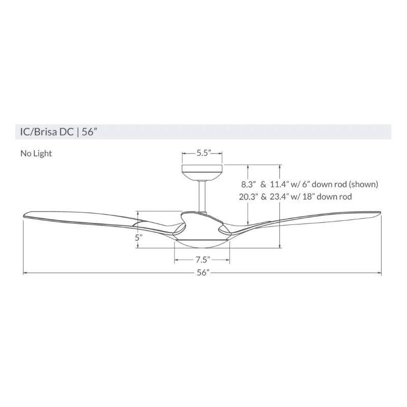 Modern Fan IC/Brisa DC 56" Ceiling Fan-No Light