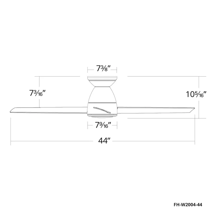 Modern Forms Fans Tip-Top 44" Three Blade Flush Mount Ceiling Fan FH-W2004-44L