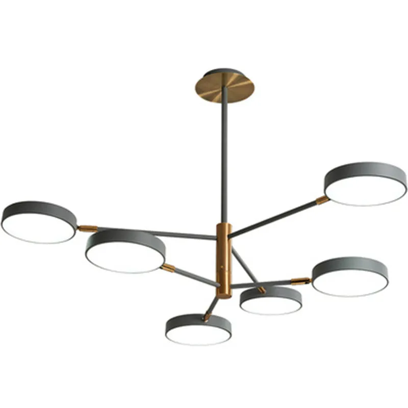 Modern Nordic Round Chandelier Pendant Light – Metallic Hanging Fixture for Living Room