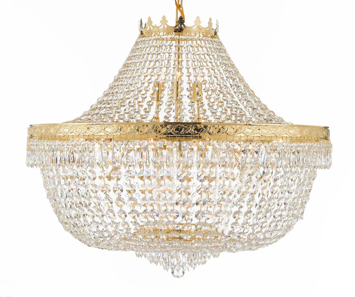 Nail Salon French Empire Crystal Chandelier Chandeliers Lighting - Great for the Dining Room, Foyer, Entryway, Family Room, Bedroom, Living Room and More! H 30" W 36" 25 Lights - G93-H30/CG/4199/25