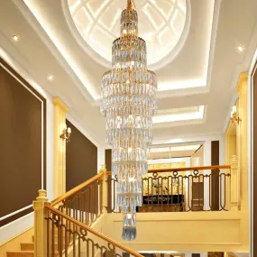 New Large Luxury K9 Crystal Chandelier For High Staircase