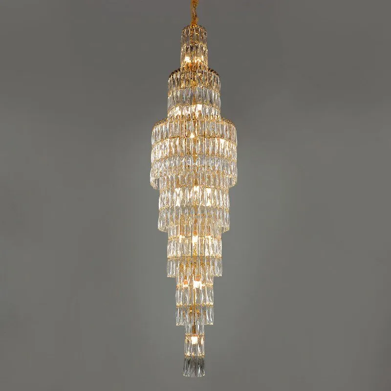 New Large Luxury K9 Crystal Chandelier For High Staircase