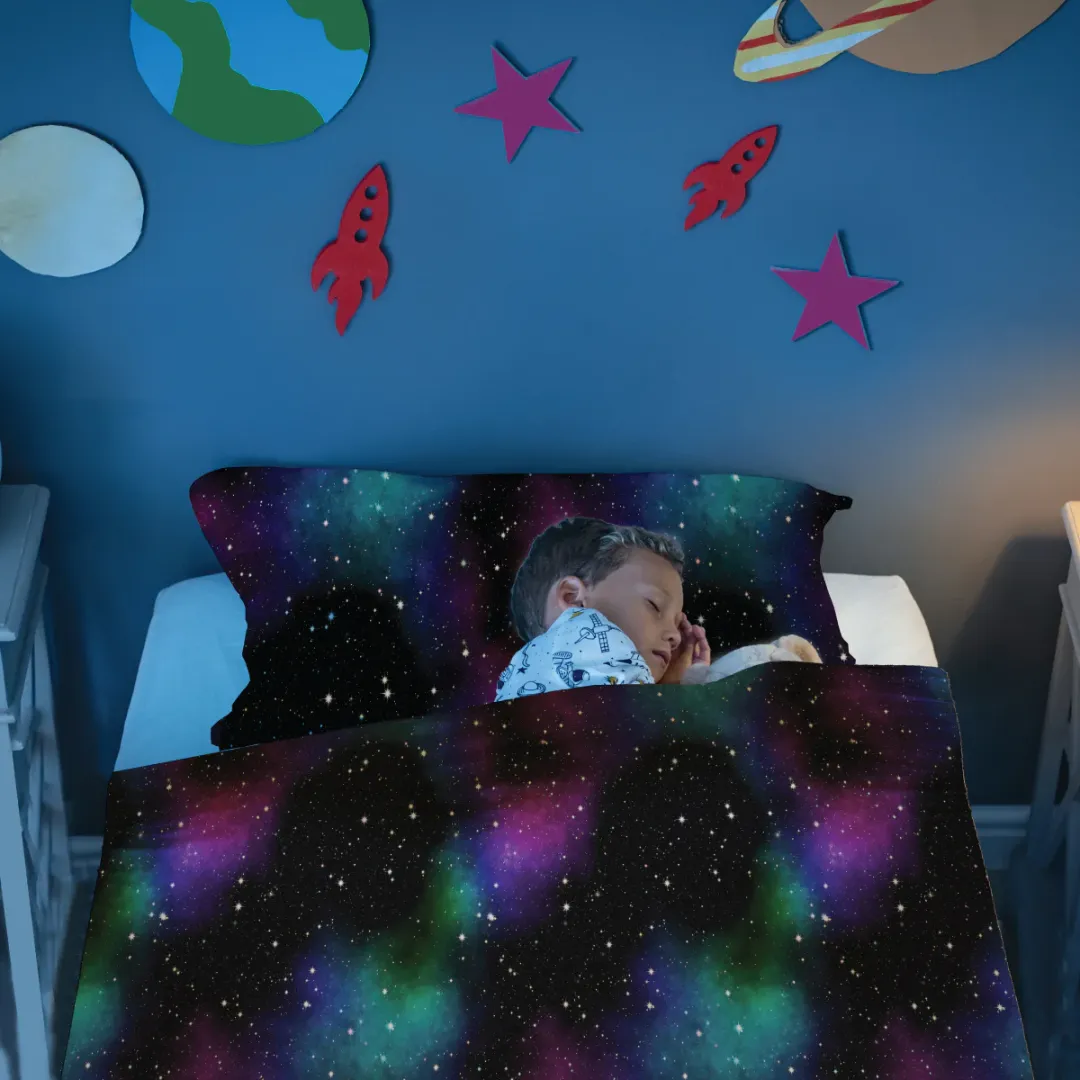 Night Sky Galaxy Sensory Compression Bed Sheet