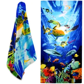 Ocean Turtles Design Large Towel