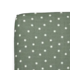 Organic Cotton Muslin Crib Sheet - Sage Suns