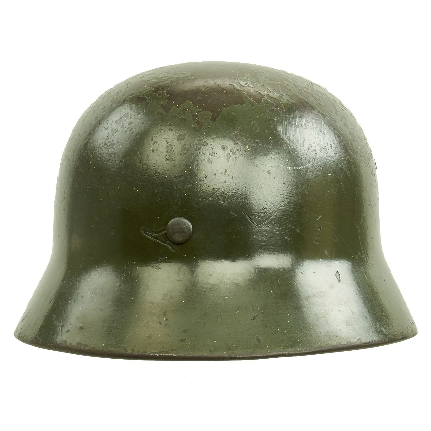 Original German WWII Double Decal NSDAP Civic Police M35 Steel Combat Helmet - marked ET62