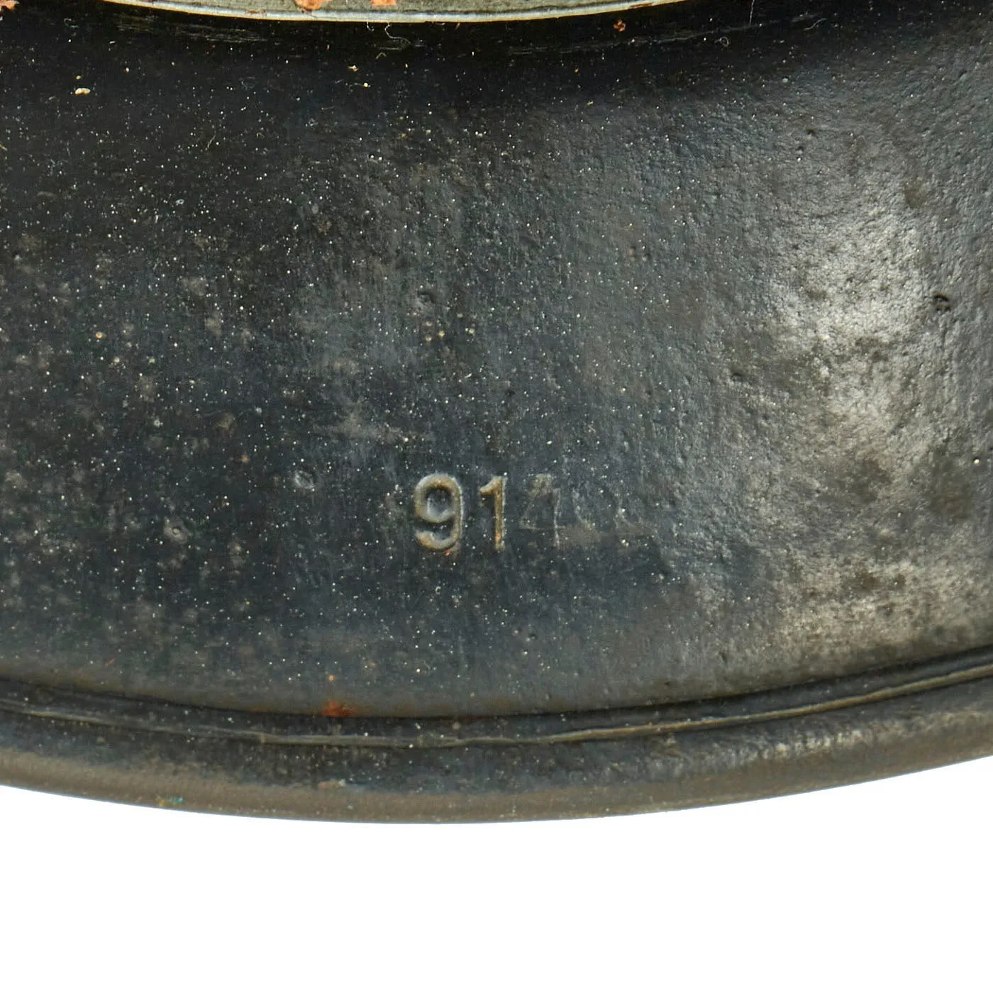 Original German WWII Luftwaffe M40 Single Decal Helmet with 56cm Liner & Damaged Chinstrap - ET64