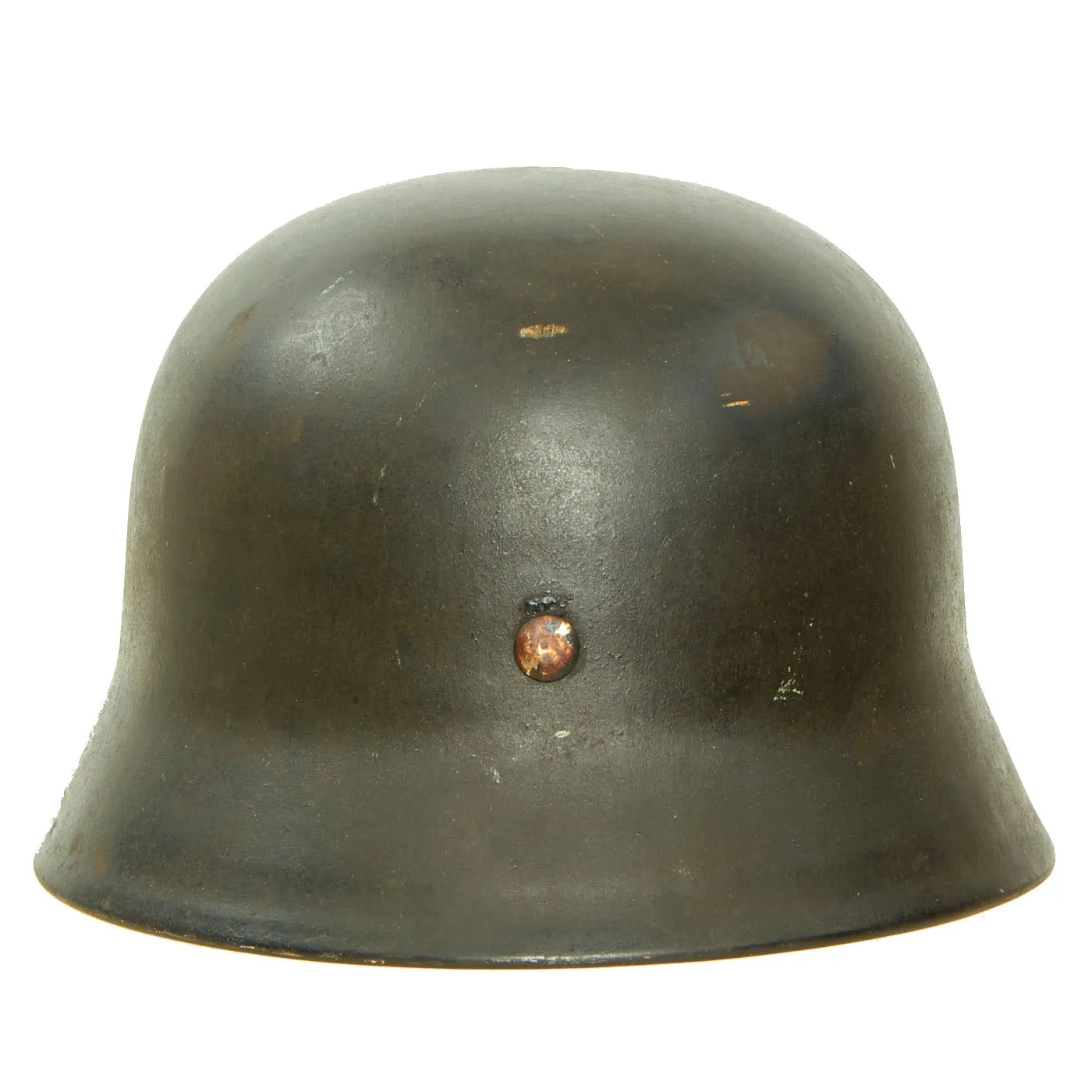 Original German WWII Luftwaffe M40 Single Decal Helmet with 56cm Liner & Damaged Chinstrap - ET64