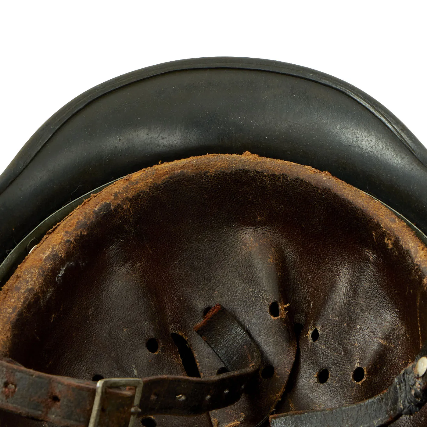 Original German WWII Luftwaffe M40 Single Decal Helmet with 56cm Liner & Damaged Chinstrap - ET64