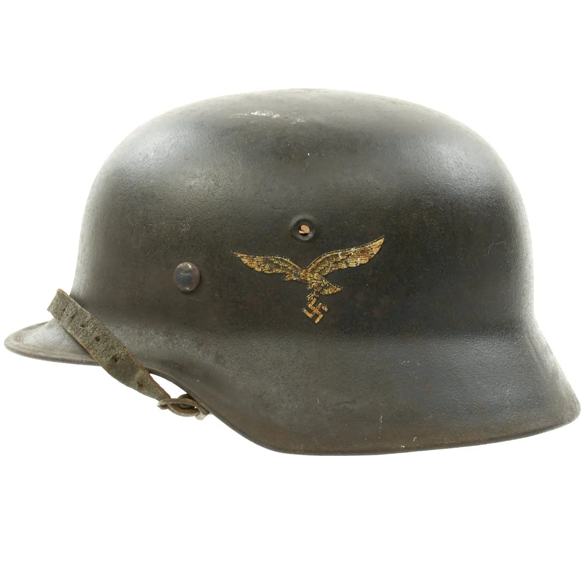 Original German WWII M40 Single Decal Luftwaffe Helmet with Size 58 Liner - EF66