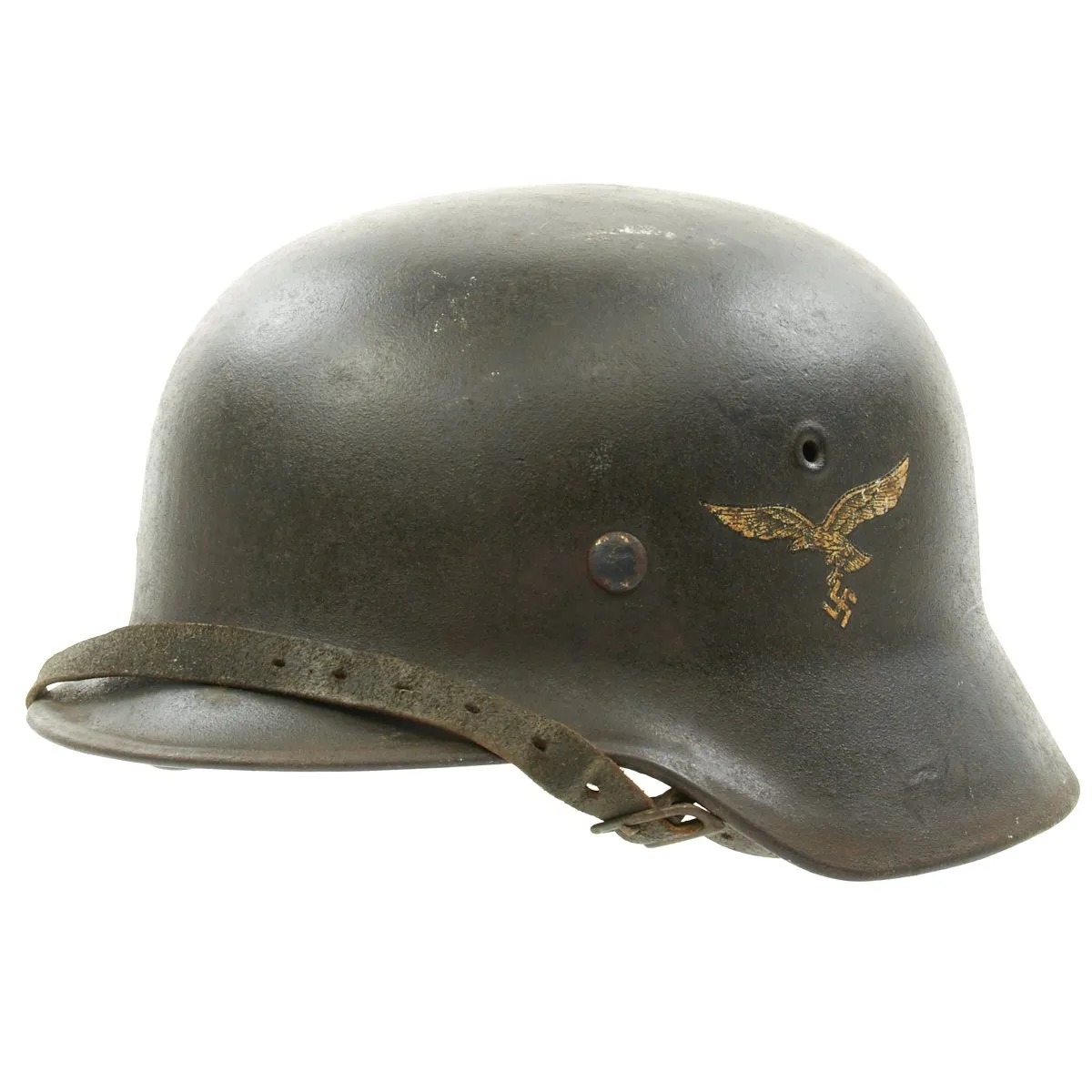 Original German WWII M40 Single Decal Luftwaffe Helmet with Size 58 Liner - EF66