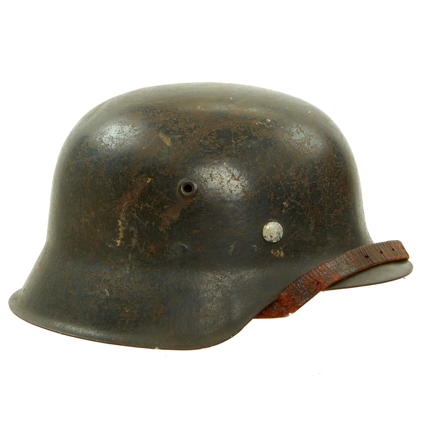 Original German WWII M42 Single Decal Luftwaffe Helmet with Liner & Chinstrap - ET64