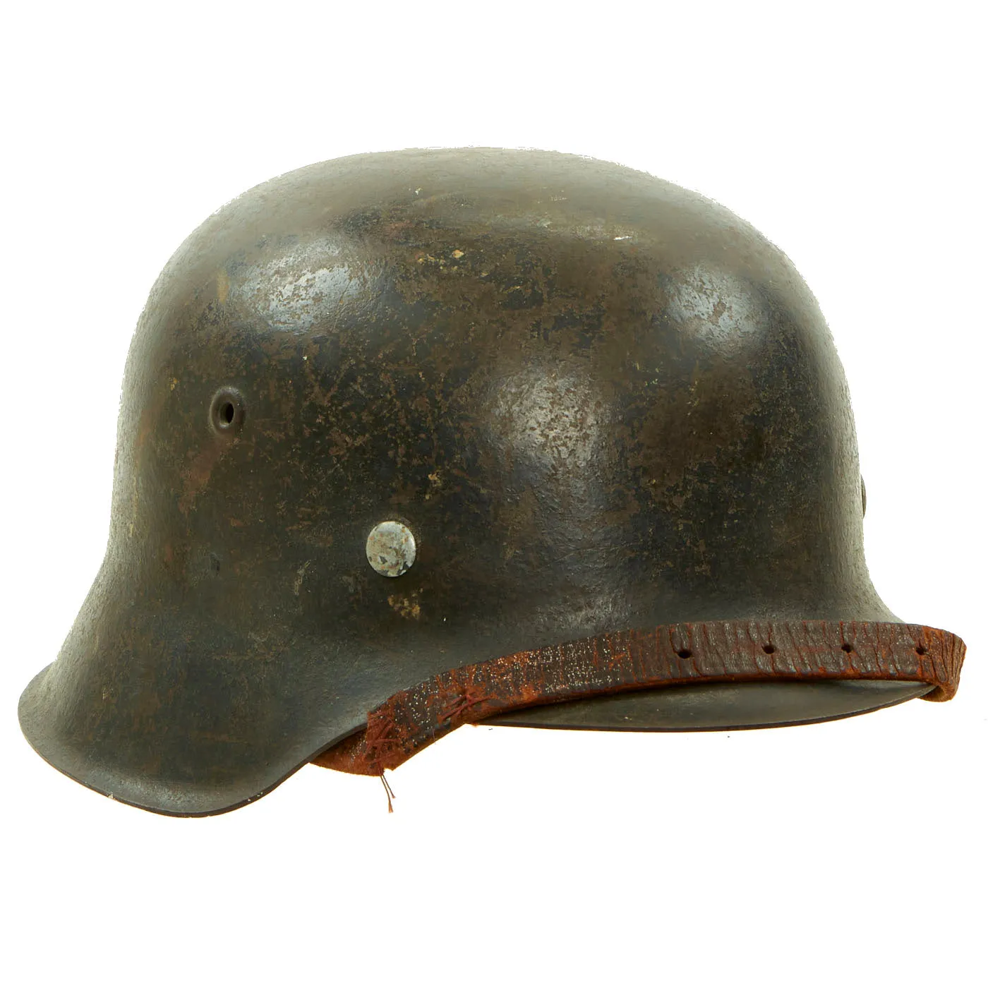 Original German WWII M42 Single Decal Luftwaffe Helmet with Liner & Chinstrap - ET64